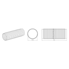 H&C VENT PVC Hose for Dryers, Air Conditioners & Ventilation Systems - Dryer Hose, Suction Hose & Exhaust Hose for Air Conditioning & Cooker Hood - Air Conditioning Hot Air Hose (Diameter 160 mm - 6