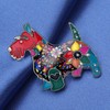 NEWEI Enamel Alloy Scottish Dog Brooch Pins for Women Girls