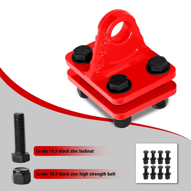 UTVJATV 2 Pack Shackles Mount, D-Ring Shackle Bracket with Backer