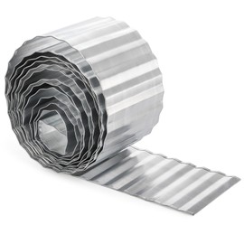 YOUEON 20Ft Corrugated Garden Edging Border, 6 Inch Tall Metal Landscape Edging Border, Sturdy Lawn Edging Border for Yard, Graden, Flower Bed, Lawn, Pathway, Silver