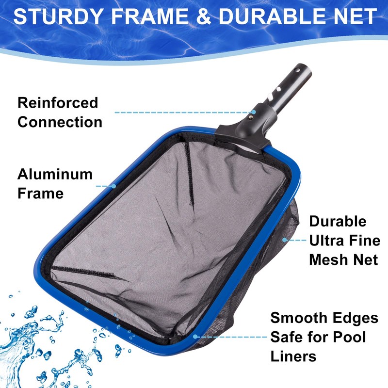 POOLAZA Deluxe Swimming Pool Cleaning Kit Including 20'' Pool Brush