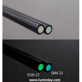 Luminlay SBM & SGM series/with black pipe / 60mm length (inner 2mm, outside 3mm, glow Green)
