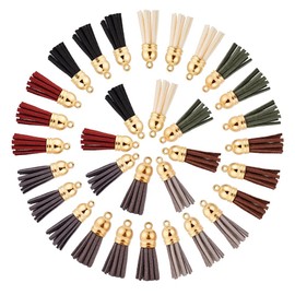 PH PandaHall 96pcs 8 Dark Color Faux Suede Tassels for Keychains Keychain Tassels Pendant Tassel Keychain Charms Bulk for Bookmarks Wristlet Keychains Cellphone Straps DIY Crafts Making 0.99~1.1"