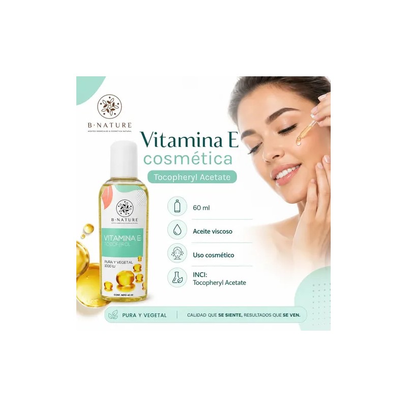 Vitamina E Pura B Nature 60 Ml Para Cosmética Y