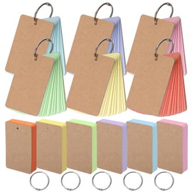 Mardatt Coloured Index Cards Coloured Study Cards Coloured Flash Cards Coloured Note Cards Colourful Blank Index Cards with Hole for Studying Learning Memory Game 3.5 x 2 Inches 600 Pieces