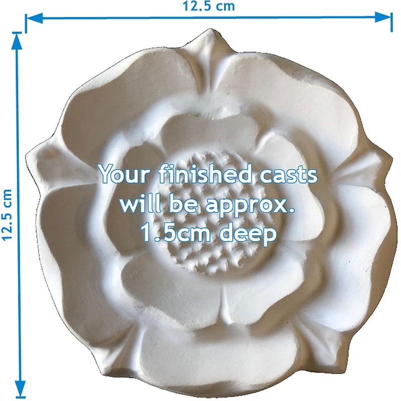dennycraftmoulds Small Tudor Rose Plaster Casting Mould Concrete Mold Yorkshire