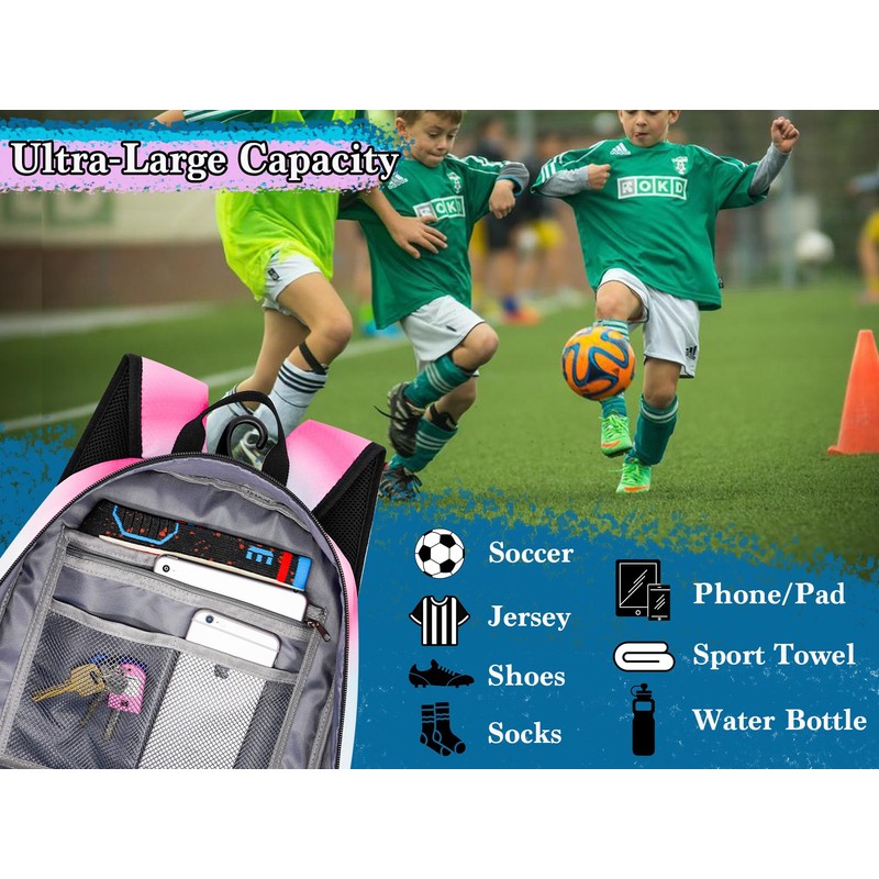 Moonlike Youth Soccer Bag, Soccer Backpack for Football Volleyball Basketball,