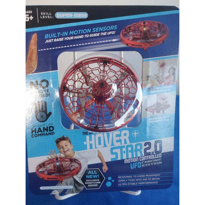 Hover Star 2.0 Motion Controlled UFO Chrome Edition - RED