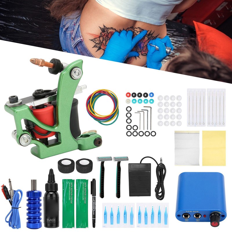 Complete Tattoo Machine Kit Professional Tattoo Coils Machine Tattoo Clip