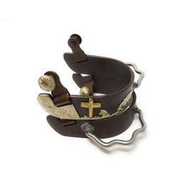 Antique Brown Praying Cowboy Bumper Spurs - Mens