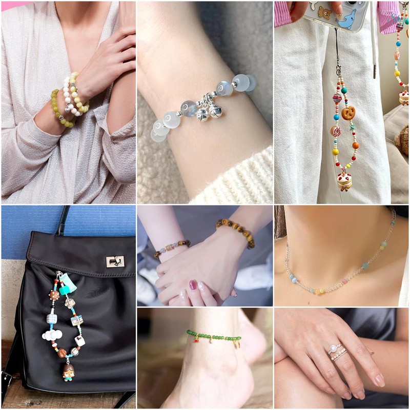 0.8 mm Clear Bracelet String, Elastic String for Bracelets Jewelry