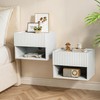 Floating Nightstand Bedroom Bedside Table - Wood Night Stand Set