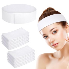100 PCS Disposable Hairband for Women, Non-woven Fabric Spa Headband for Makeup, Travel, Securing Hair during Facial