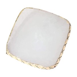 1 Pack Nail Square Palette Crystal Resin Agate Phnom Penh Palette Nail DIY Painting Tools Nail Art Display Stand (Egg White)
