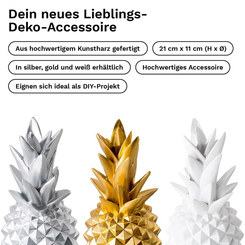 shelfmade Silver Pineapple Decoration Living Room Table Decoration Made of