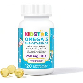 KidStar Omega 3 for Kids with Vitamin D3, High-DHA 120 Chewable Softgels | 250mg High-DHA Omega-3 with Vitamin D3 in a Tasty Chewable Softgel for Kids, Supporting Brain, Eyes, Bones, and Immunity