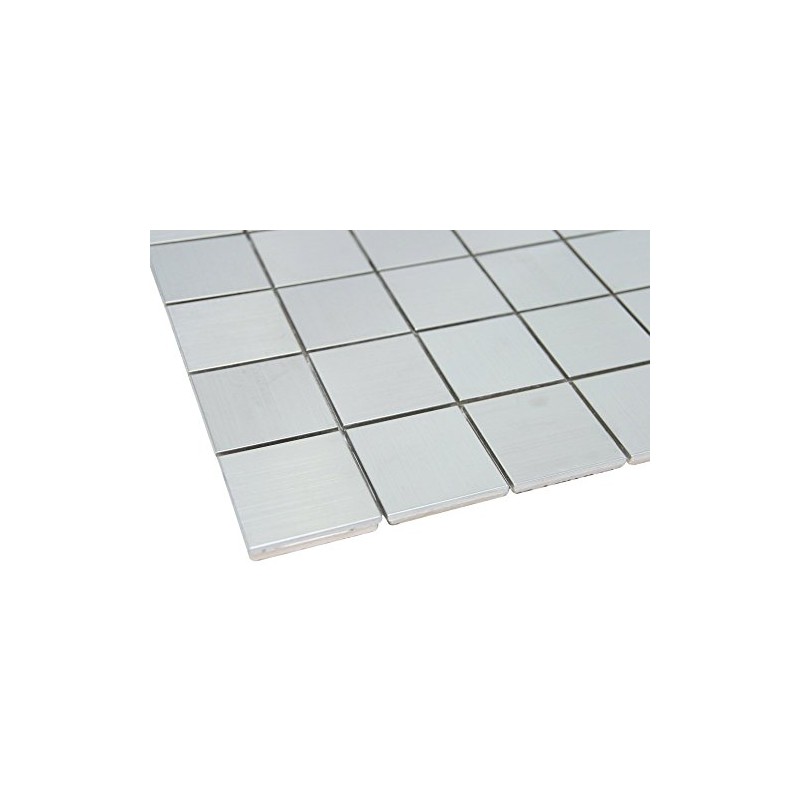 Matte Silver Stainless Steel Metallic Square Glass Mosaic Tiles for