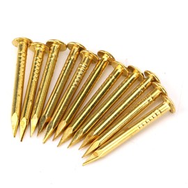 Brass Nails Golden, 100Pcs Round Head Nail Brass Furniture Big Head 20mm Accessories 10mm/15mm/18mm/22mm15mm Length den Nail Flat Round Hinge Hardware (22mm long, bold)