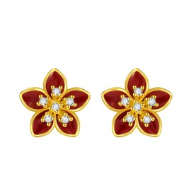 Flower Stud Earrings for Women Girls, Cubic Zirconia Dainty Hypoallergenic Silver Studs Earrings Jewellery Gifts for Mum Daughter Auntie Friends