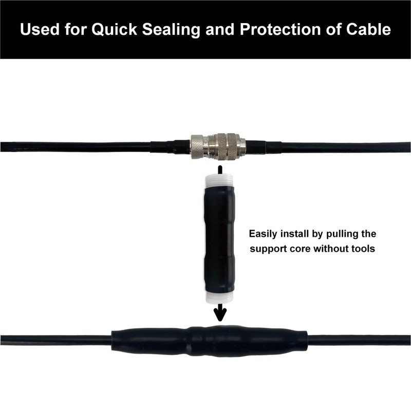 FMUSER 4PCS 1 Inch Cold Shrink Tubing, Coaxial Cable and