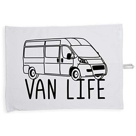 Hippowarehouse Van Life Tea Towel Eco Printed Dish Cloth Kitchen accessory 50cmx70cm 100% Cotton