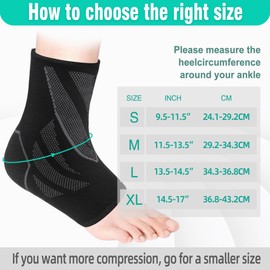 CYCLXY Ankle Brace and Compression Sleeves (Gray, Medium)