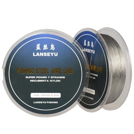 100 Meter 0.3mm Fishing Stee Wire Nylon Coated 1x7 Stainless Steel Leader Wire Super Soft Fishing Wire Lines 13 Pound Test