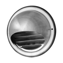 WeCooper 304 Stainless Steel Air Vent 150mm, Round Bull Nosed External Extractor Wall Vent Outlet, Grille with Louvres, Fly Screen and Drip Deflector
