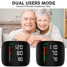 Double love Wrist Blood Pressure Monitor Led Display, Touch Screen Wrist Blood Pressure Cuff 99x2 Reading Memory Wrist Bp Monitor with Carrying Case(Black)