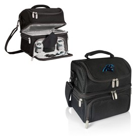 PICNIC TIME Black Carolina Panthers Pranzo Lunch Tote