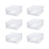 Sterilite 6-Pack Stacking Drawers, Clear Storage Closet Organizer, White Frame,