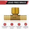 2-Pack EFIELD Pex Crimp 1/2" Pex Tee Brass Fittings, ASTM