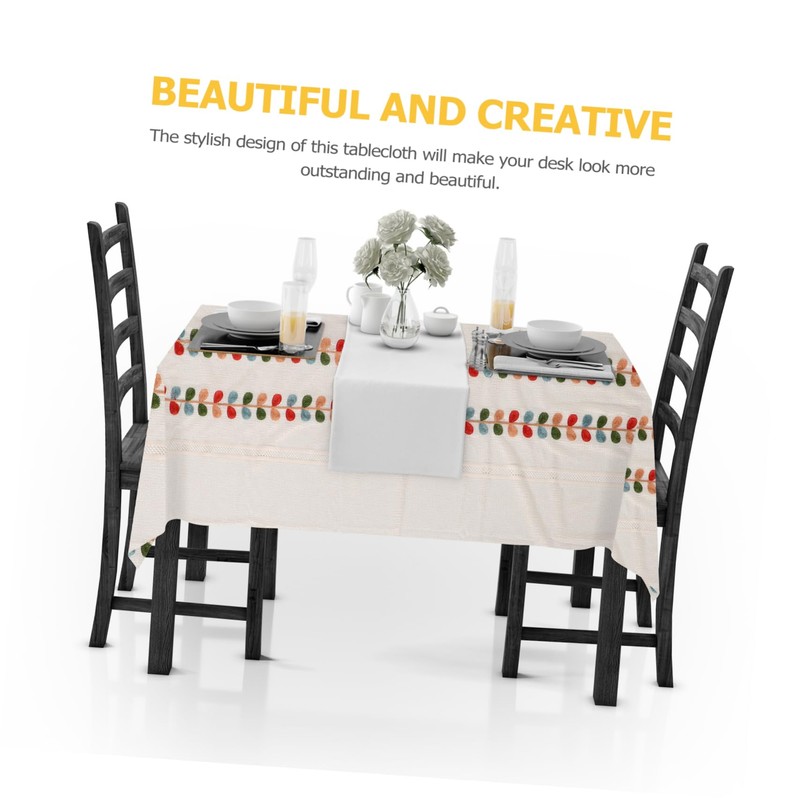 BIUDECO Holiday Party Tablecloth Rectangular Winter Decor Christmas Dinner Table