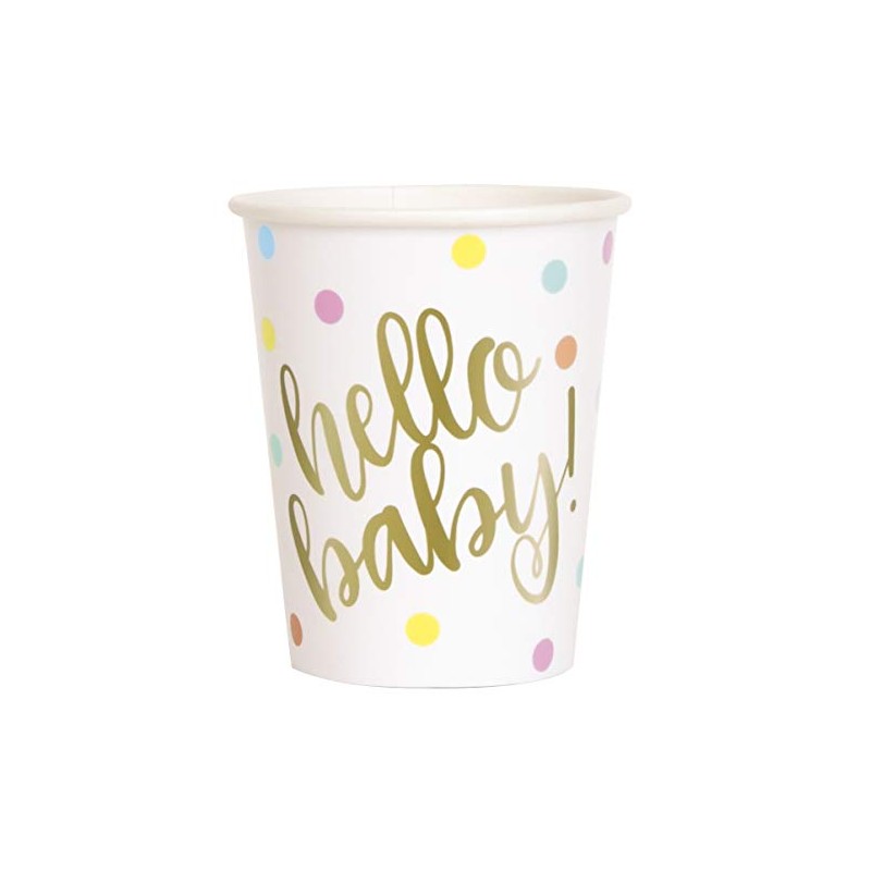 Unique Party 73526 - Foil "Hello Baby" Gold Baby Shower