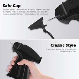 Tagging Gun for Clothing, 2206 Pcs Price Tagging Gun Kit with 6 Steel Needles, 2000 pcs 2" Black and White Barbs Fasteners & 200 Labels, Clothing Tag Gun for Clothes Retail Garage Yard Sale