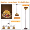 Capulina Tiffany Lamp Shade Cream Brown Stained Glass 12 Inches