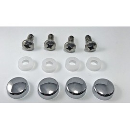 EAP (Set/4) License Plate Chrome Caps / Covers & Screws