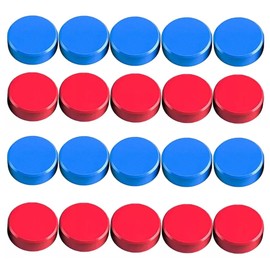 Fridge Magnets 20 Pcs Strong Round Fridge Magnets – Heavy Duty Mini Magnets for Whiteboard, Locker, Crafts & Refrigerator (20 Pcs Blue+Red)