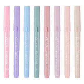 YISAN Pastel Highlighters,Soft Chisel Tip Bible Highlighter Pens No Bleed 8 Colors for Journaling,Back to School Supplies,70245