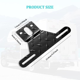 RGOAANC Trailer License Plate Bracket, License Plate Holder, Aluminum Trailer License Plate Light Bracket with Light Mount Hole, License Plate Mount Car Accessories for RV, Boat, Trailer Licence Tag