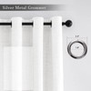 Melodieux White Linenlook Curtains Eyelet for Bedroom Living Room, 66