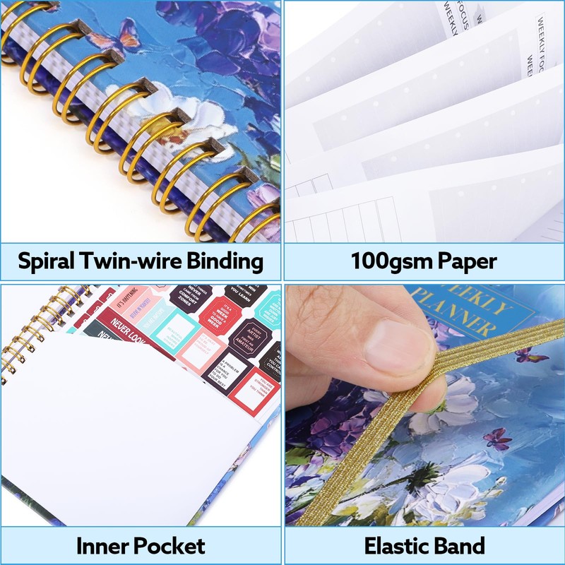 Undated Weekly Planner, A5 Weekly To Do List Notebook with