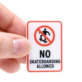Melody Jane Dolls House No Skateboarding Allowed Sign School Park Playground Warning 1:12