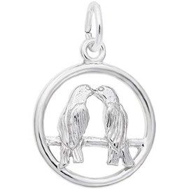 Rembrandt Love Birds Charm - Metal - Sterling Silver