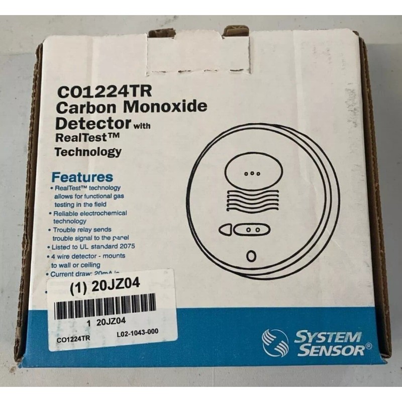 SYSTEM SENSOR CO1224TR 12/24 Volt Detector With RealTest Technology