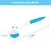 Dish Brush with Handle, 2 Pack Scrub Brushes with Built-in