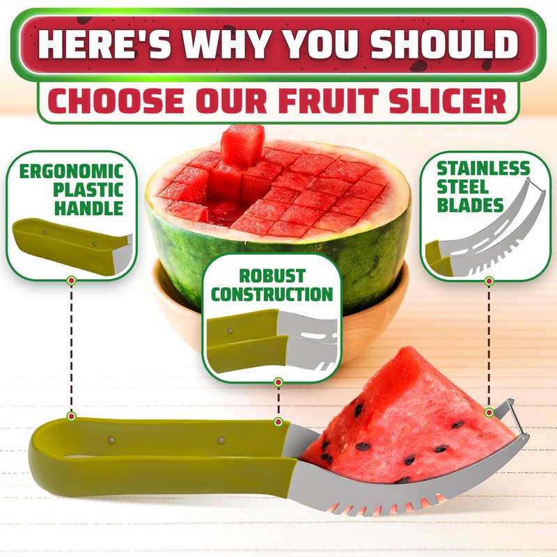 Watermelon Cutter Slicer Tool 9.05" x 1.5" – Stainless Steel