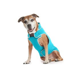 ESPAWDA Polar Protection Dog Coat, Easy-On Velcro, Cold Weather Warm Fleece, Adjustable Dog Jacket Vest Sweater for Small Dogs, Medium Dogs and Large Dogs (2X-Large, Surf Blue)