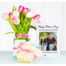 D24TIME Funny Fathers Day Card for Dog Dad, Best Dog Dad Ever, 4"x 6" Dog Dad Gifts Card for Men Greeting Card with Envelope Photo Insert Happy Fathers Day Card Gifts from Dog Puppy Daughter Son Wife