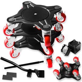 SAPITER XXL Furniture Movers with 5 Wheels - Enhanced Furniture Dolly & Lifter Sliders Tool for Easy Moving Refrigerator Couch Desk, Heavy Duty Moving Dolly, 3000lbs Load Capacity(Black 4Pack+1Lifter)